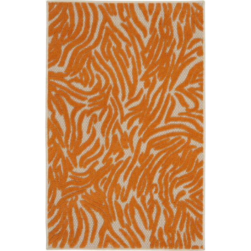 Nourison Aloha Vibrant Zebra Indoor/Outdoor Area Rug Orange 2'8" x 4'
