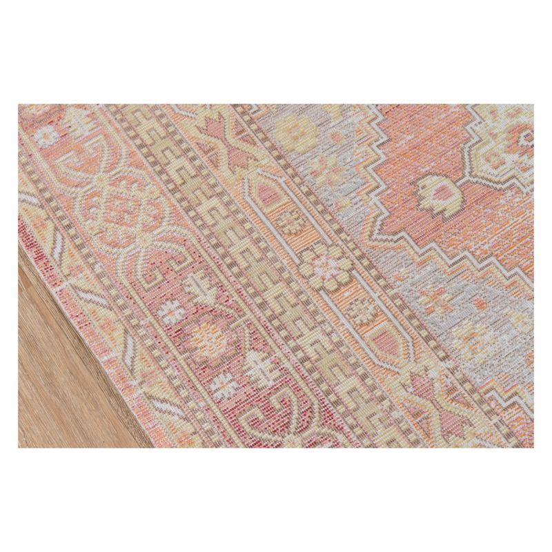 Momeni 5'3"x7'3" Shapes Geometric Loomed Area Rug Pink: Modern Indoor Low Pile Polyester Rectangle Rug