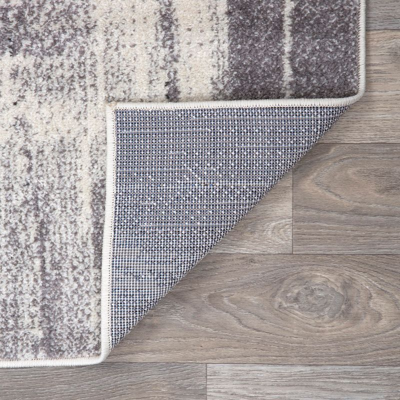 World Rug Gallery Contemporary Modern Abstract Black 5' x 7' Area Rug:  Stain-Resistant,  Pet Friendly,  Low Pile,  Indoor Use