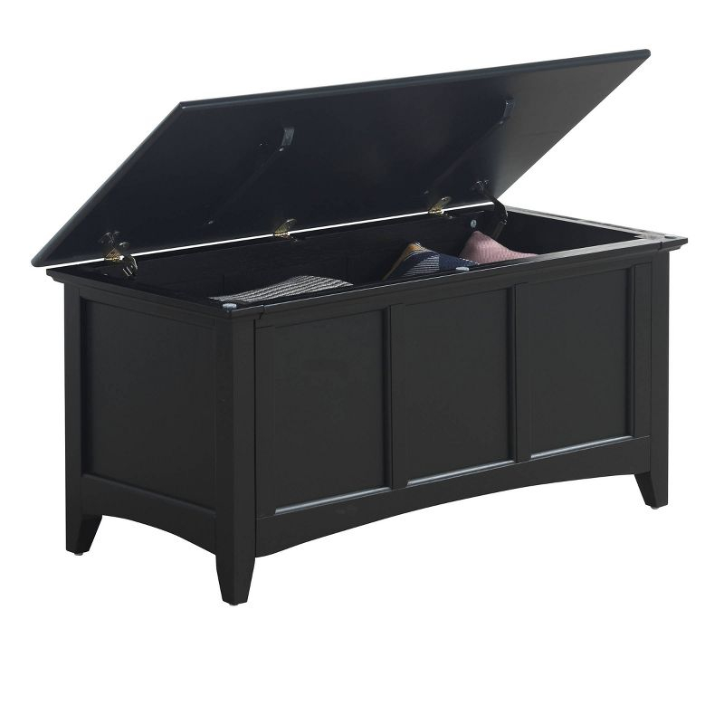 Carolina Living Veranda Storage Chest Black: Modern Design, Bedroom Linen & Sheet Organizer, Wood Frame