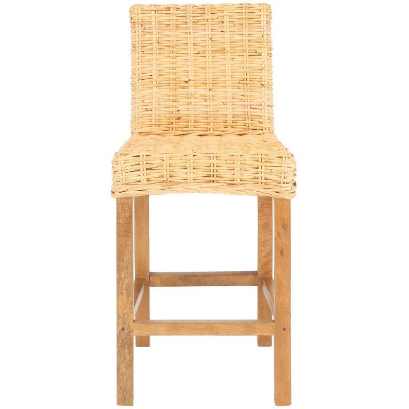 Tobie Rattan Counter Stool - BST6501 - Natural/Golden Brown - Safavieh