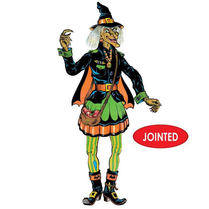 Beistle Vintage Halloween Jointed Witch, 4' 9", (1/Pkg) Multicolored