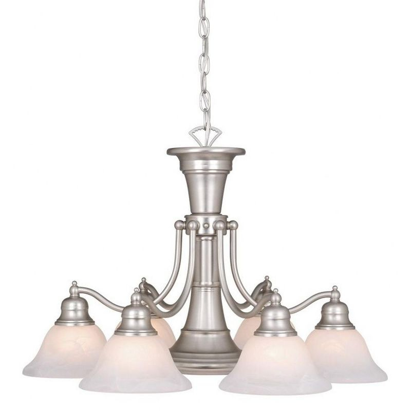 Vaxcel Standford 6 - Light Chandelier in  Brushed Nickel