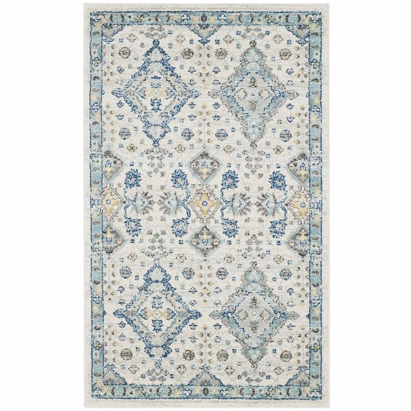 Evoke EVK224 Power Loomed Accent Rug - Ivory/Light Blue - 3'x5' - Safavieh.