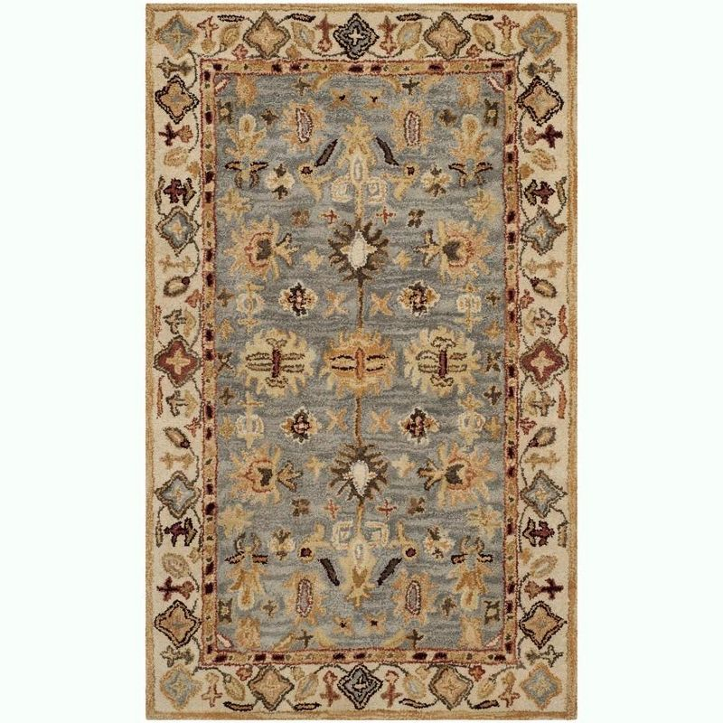 Antiquity AT847 Hand Tufted Area Rug - Blue/Ivory - 3'x5' - Safavieh.