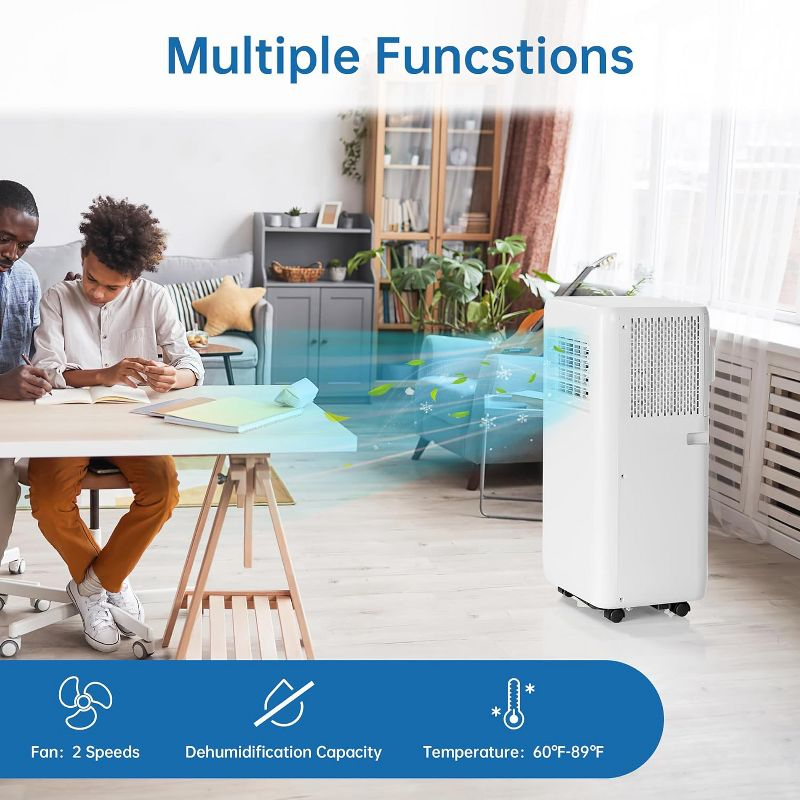 10000Btus Portable Air Conditioner 3-in-1 AC Unit With Dehumidifier and Fan Mode and Cooling, White