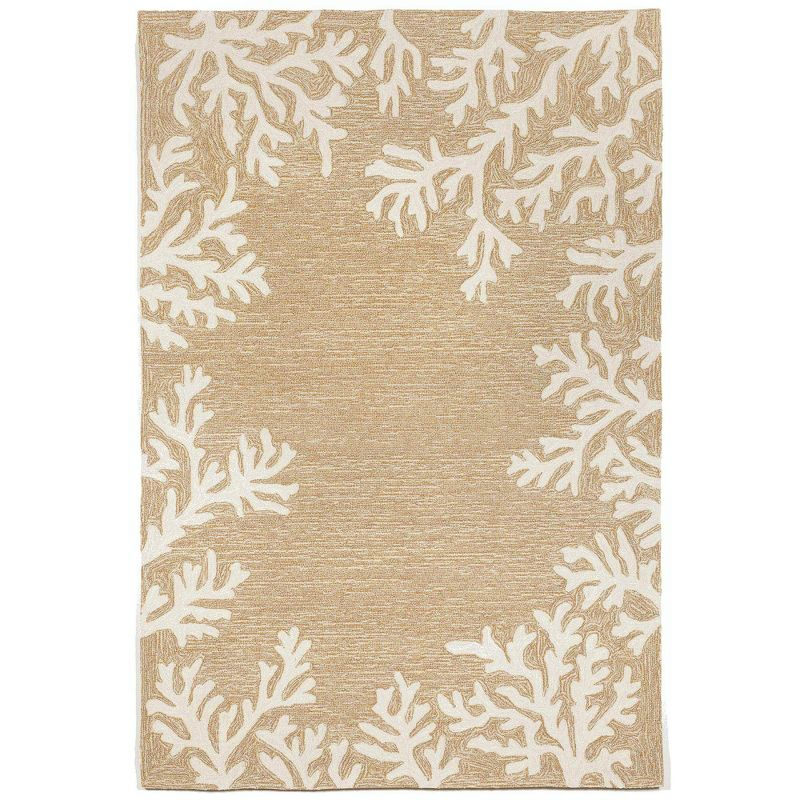 Liora Manne Capri Coral Border Indoor/Outdoor Rug Neutral 3'6" x 5'6"
