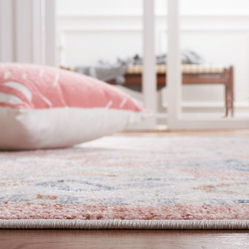Blair Washable BLR218 Power Loomed Machine Washable Area Rug - Rose/Blue - 8'x10' - Safavieh.
