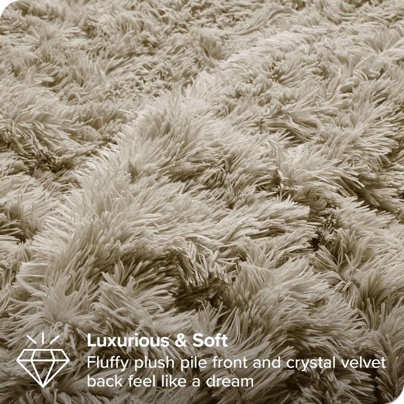 Sand King/California King Shaggy Duvet Cover by Bare Home