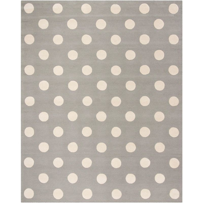 Safavieh Kids Polka Dots SFK904 Hand Tufted Indoor Area Rug - Grey/Ivory - 8'x10' - Safavieh