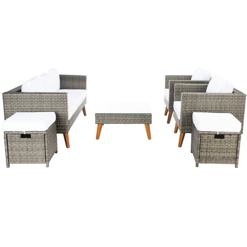 Presla 6 Pc Living Set - Indoor/Outdoor - PAT7715 - Grey Brown/White - Safavieh