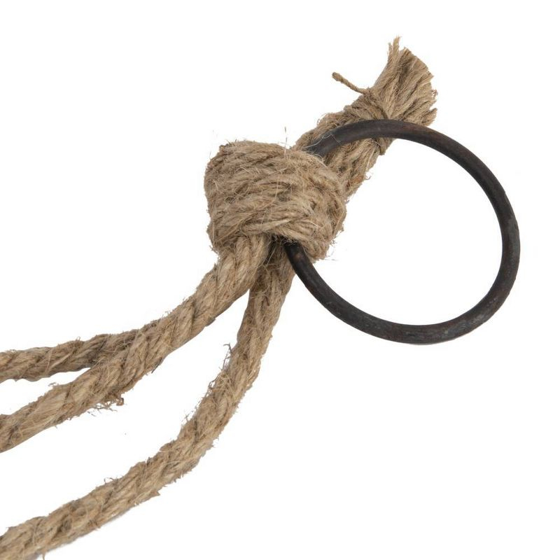 Jute Hanging Planter (8.5") - Storied Home: Indoor Bohemian Stoneware, No Assembly, Ceiling Mount