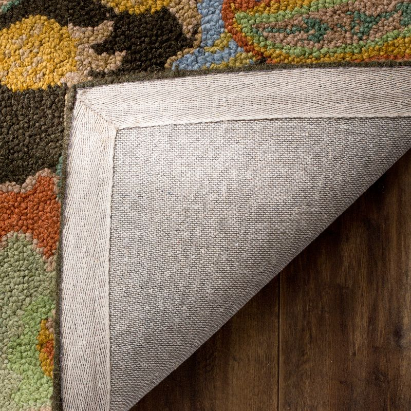 Blossom BLM863 Hand Hooked Accent Rug - Black/Multi - 2'6"x4' - Safavieh.