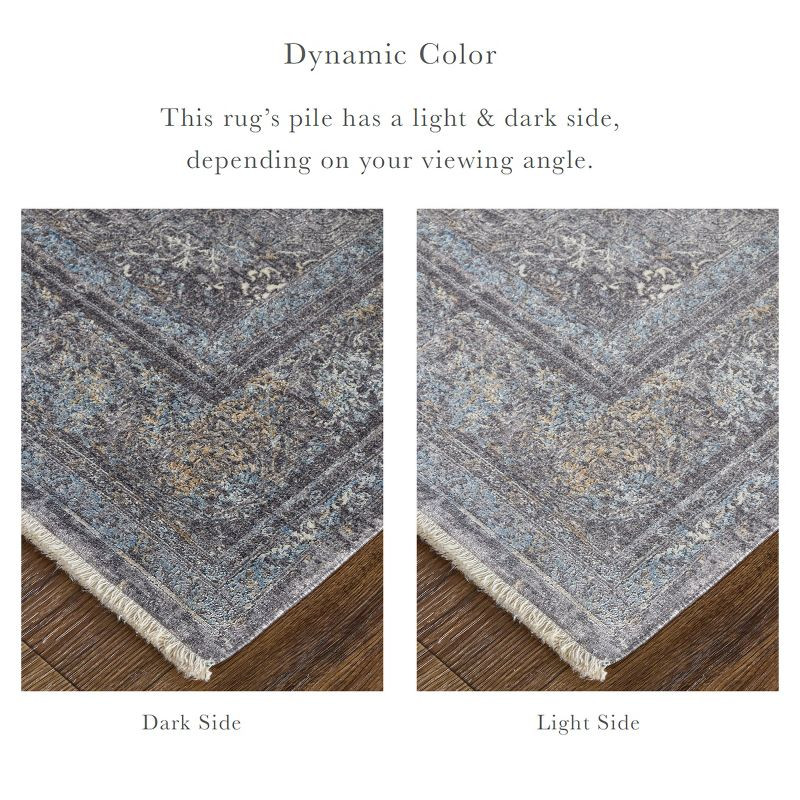 Sarrant Transitional Medallion Gray/Silver/Ivory Area Rug