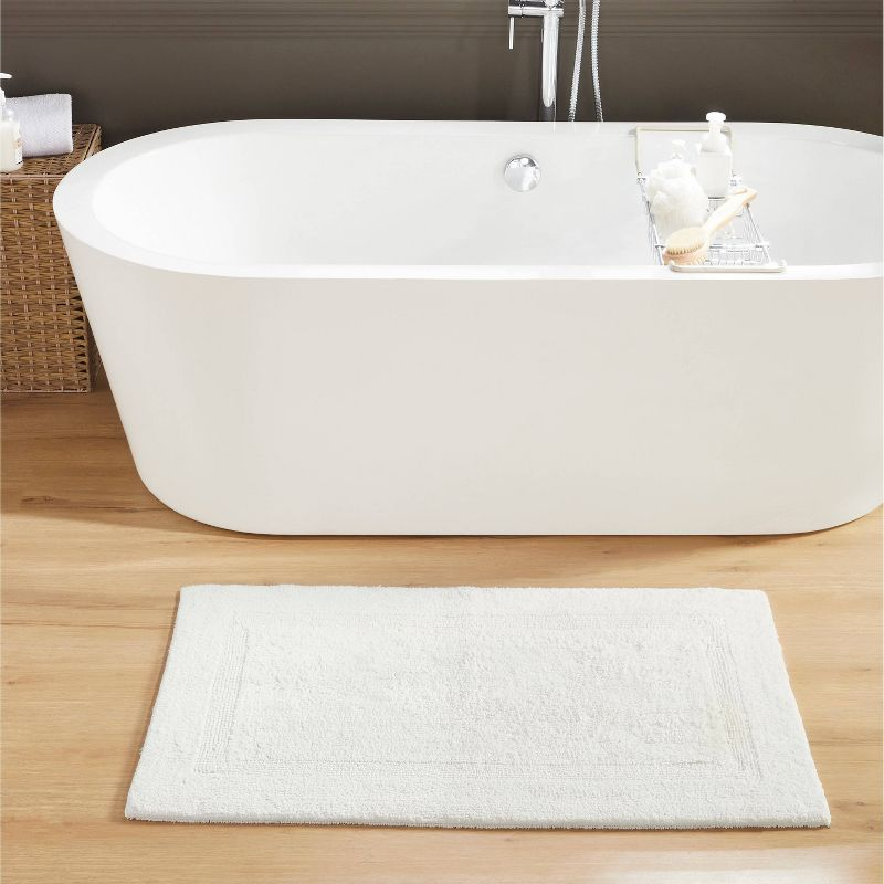24"x40" Lux Collection Bath Rug Ivory - Better Trends: Cotton, Tufted, Machine Washable, No Backing