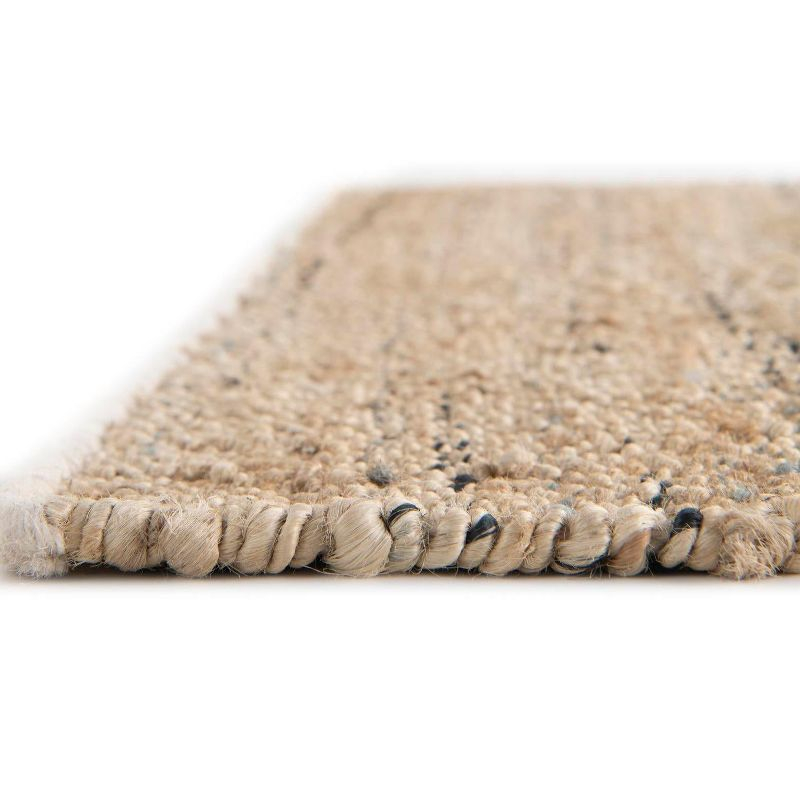 Unique Loom Palm Beach Jute Collection Area Rug - Worth Avenue (5' 1" x 8' Rectangle Palomino Ivory/Black)