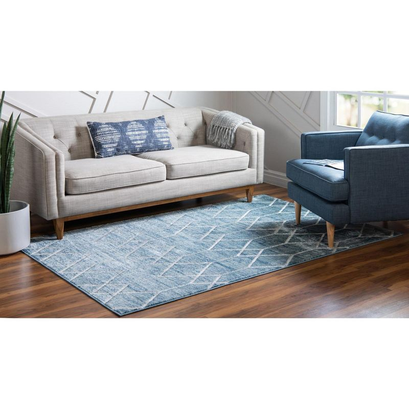 Unique Loom 8' 0 x 10' 0 Blue Matrix Trellis Deco Area Rug