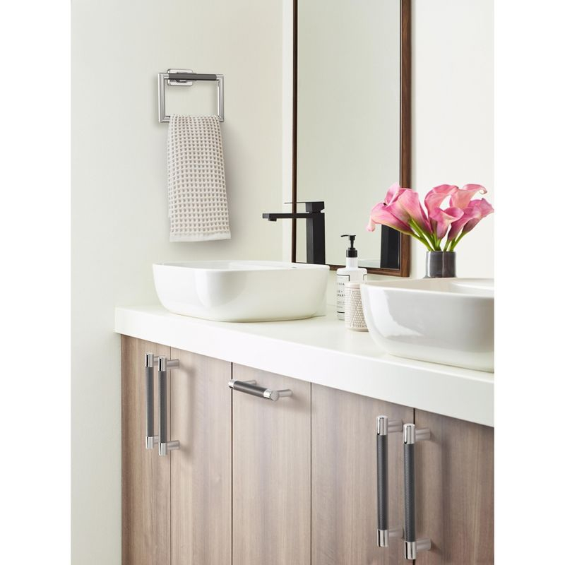 Amerock Esquire Polished Nickel/Gunmetal Closed Towel Ring