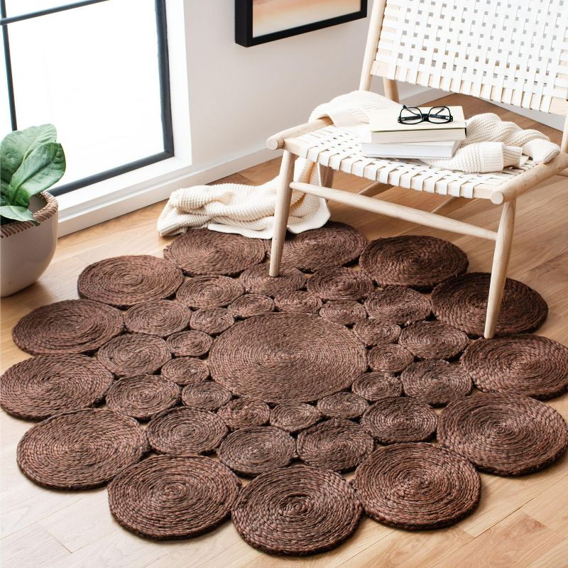 Natural Fiber NF363 Hand Woven Area Rug - Brown - 6' Round - Safavieh.