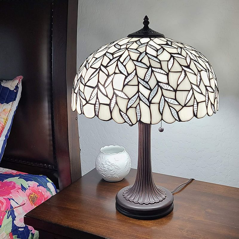 Amora Lighting Tiffany Style Peacock Design Table Lamp 24" Tall