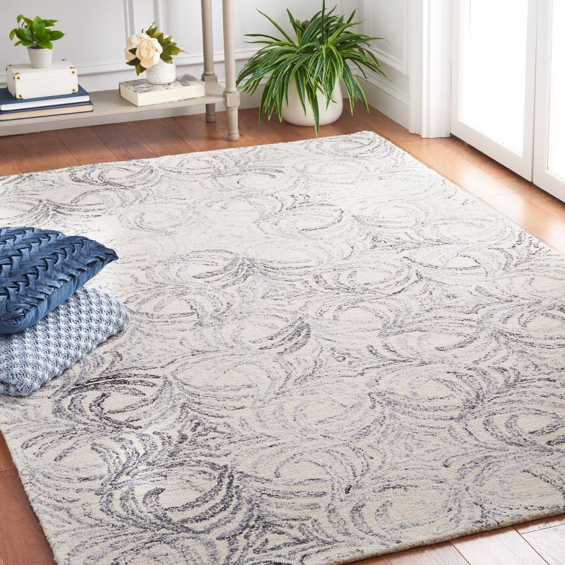 Jardin JAR728 Hand Tufted Area Rug - Ivory/Grey - 5'x8' - Safavieh
