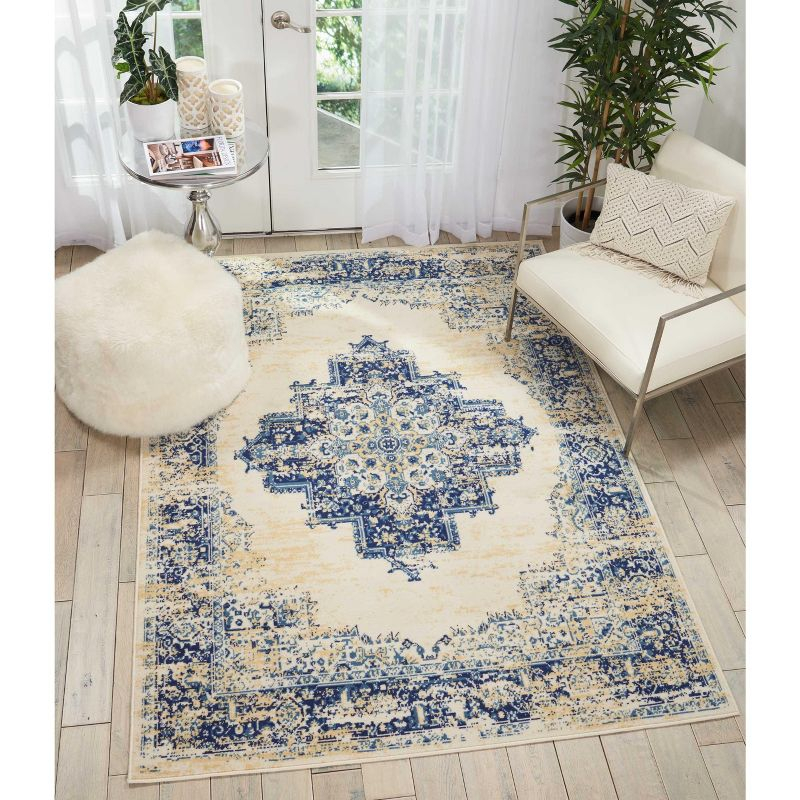 Nourison Grafix GRF14 White Area Rug 5'3" x 7'3"