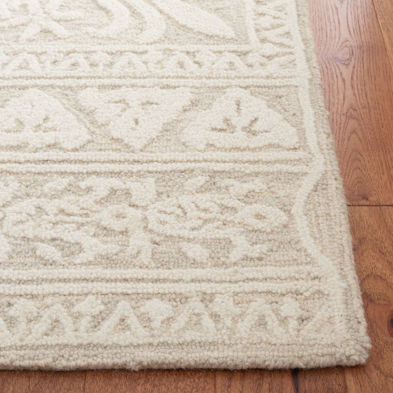 Blossom BLM109 Hand Tufted Indoor Area Rug - Light Grey/Ivory - 4'x6' - Safavieh