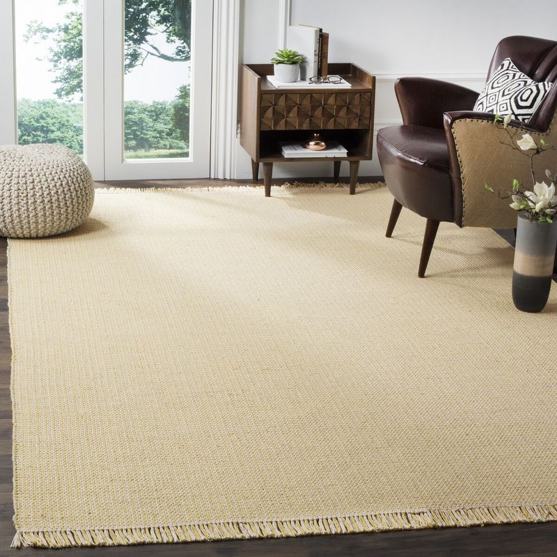 Montauk MTK340 Hand Woven Indoor Area Rug - Ivory/Yellow - 6'x9' - Safavieh