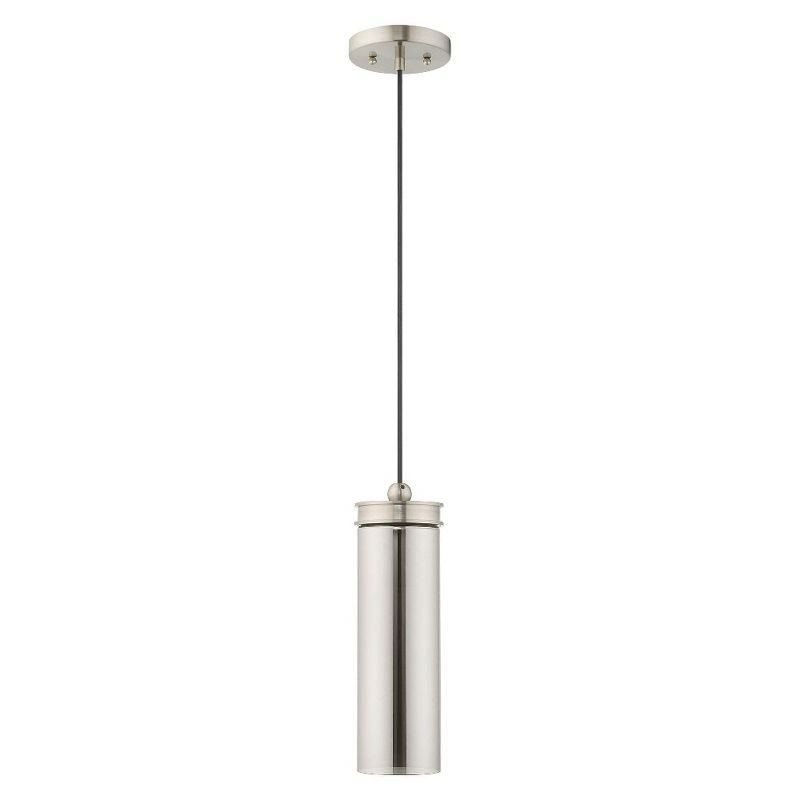 Livex Lighting Art Glass 1 - Light Pendant in  Brushed Nickel