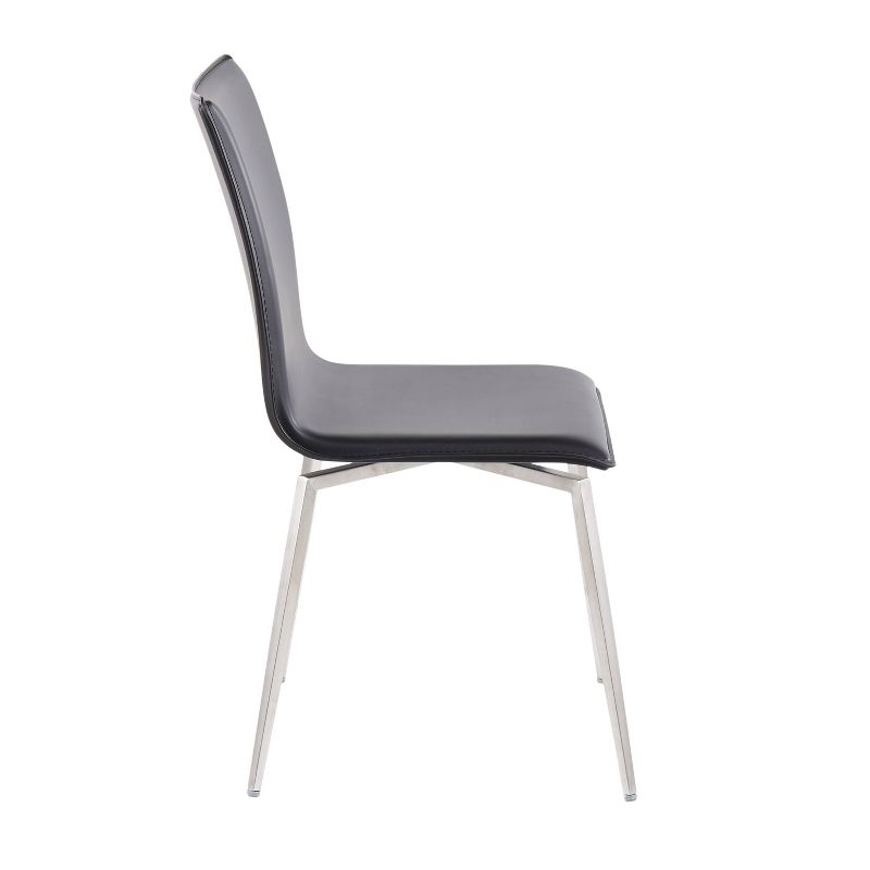 Set of 2 Mason Contemporary Dining Chairs: Swivel Base, Faux Leather, Steel - LumiSource