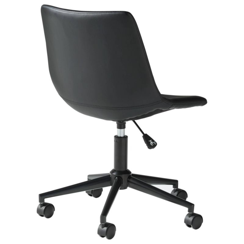 Program Home Office Swivel Desk Chair Black - Signature Design by Ashley: Faux Leather, Armless, With Wheels