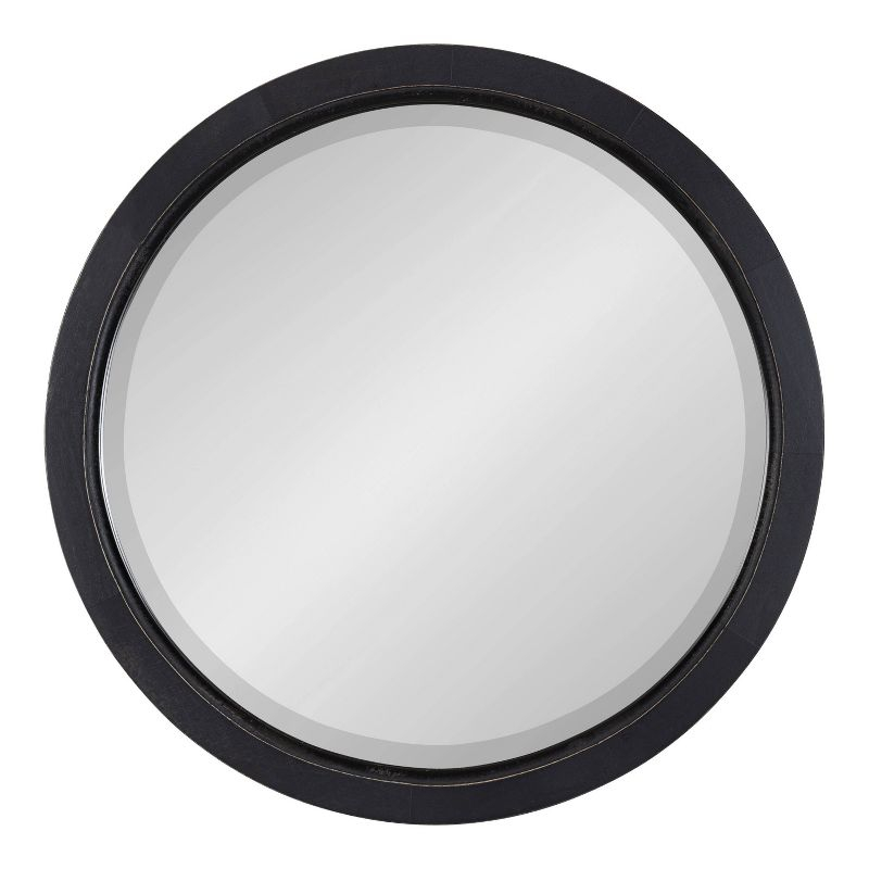 18" x 18" Hogan Round Framed Decorative Wall Mirror Black - Kate & Laurel All Things Decor: Modern Farmhouse Style, Solid Wood