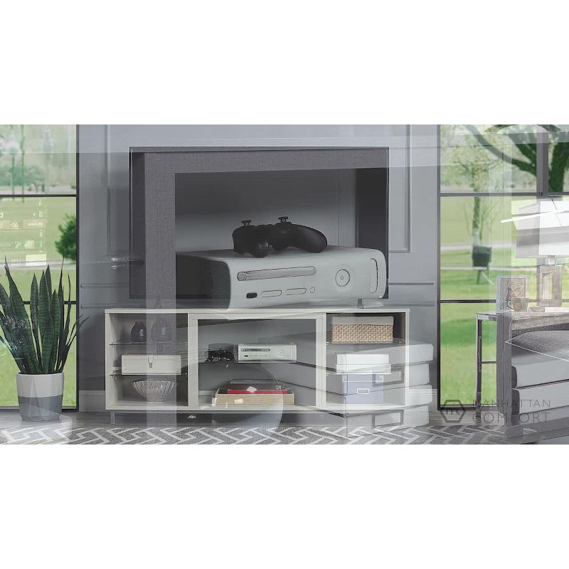 Brighton TV Stand for TVs up to 56" Beige - Manhattan Comfort: MDF Media Console with Cable Management