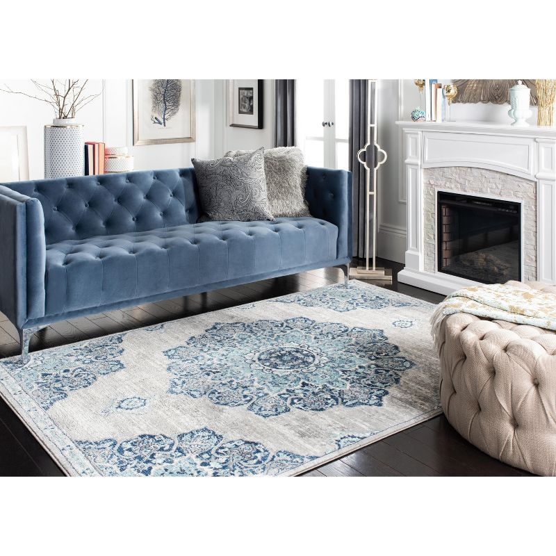 Brentwood BNT849 Power Loomed Area Rug - Navy/Light Grey - 8'9"x11'9" - Safavieh.