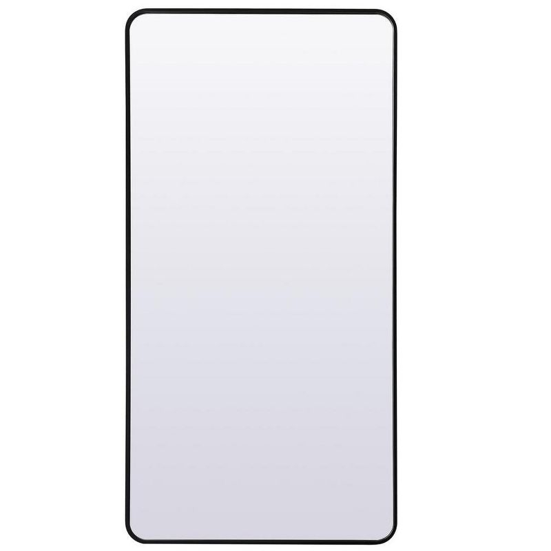Elegant Lighting Soft Corner Metal Rectangle Full Length Mirror 30x60 Inch in Black