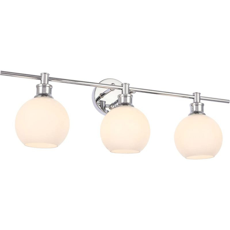 Elegant Lighting Collier 3 light Chrome and Frosted white glass Wall sconce