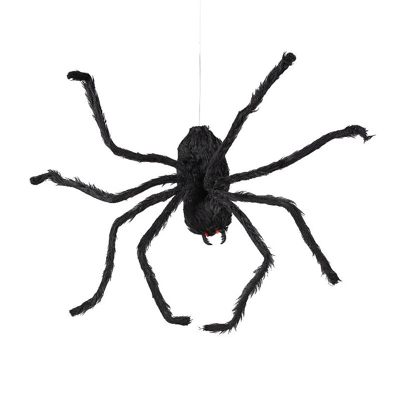 Morris Costumes 2.6 ft Animated Hairy Black Spider - Black
