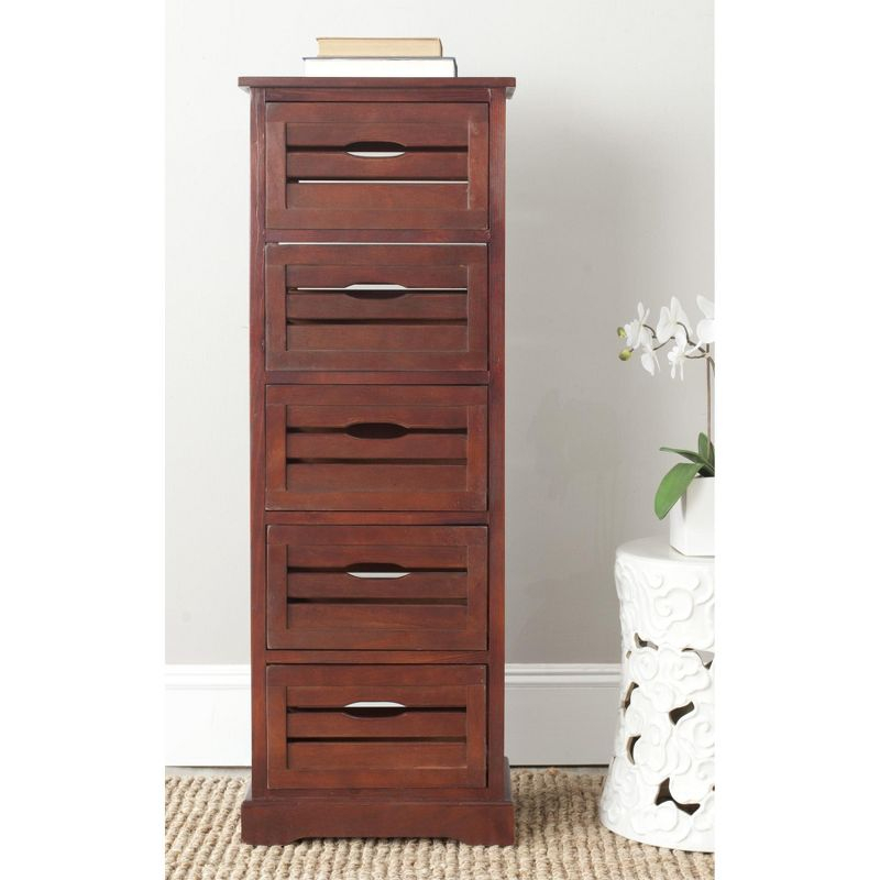 Samara 5 Drawer Cabinet - AMH5714 - Dark Cherry - Safavieh Couture