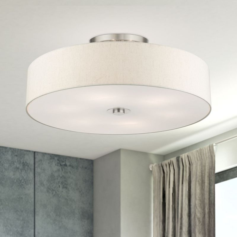Livex Lighting Meridian 6 - Light Semi-Flush Mount in  Brushed Nickel