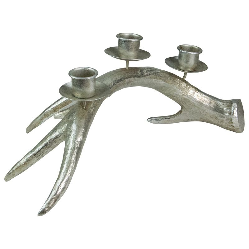 Northlight Deer Antler Christmas Taper Candle Holder - 12" - Champagne