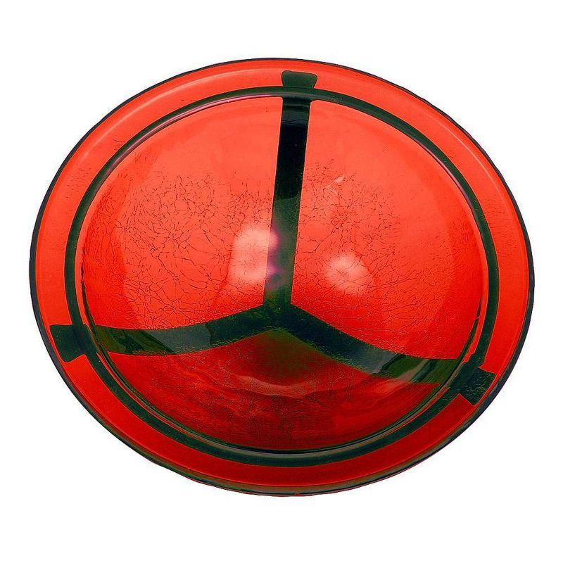 3" Iron and Crackle Glass Birdbath Bowl with Stake Red - ACHLA Designs: Weather-Resistant, Freestanding