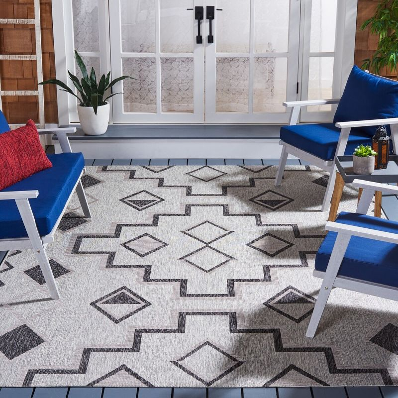Courtyard CY8533 Power Loomed Indoor/Outdoor Area Rug - Grey/Black - 8'x11' - Safavieh.