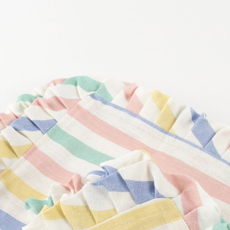Meri Meri Multi Stripe Ruffle Fabric Napkins (Pack of 4)