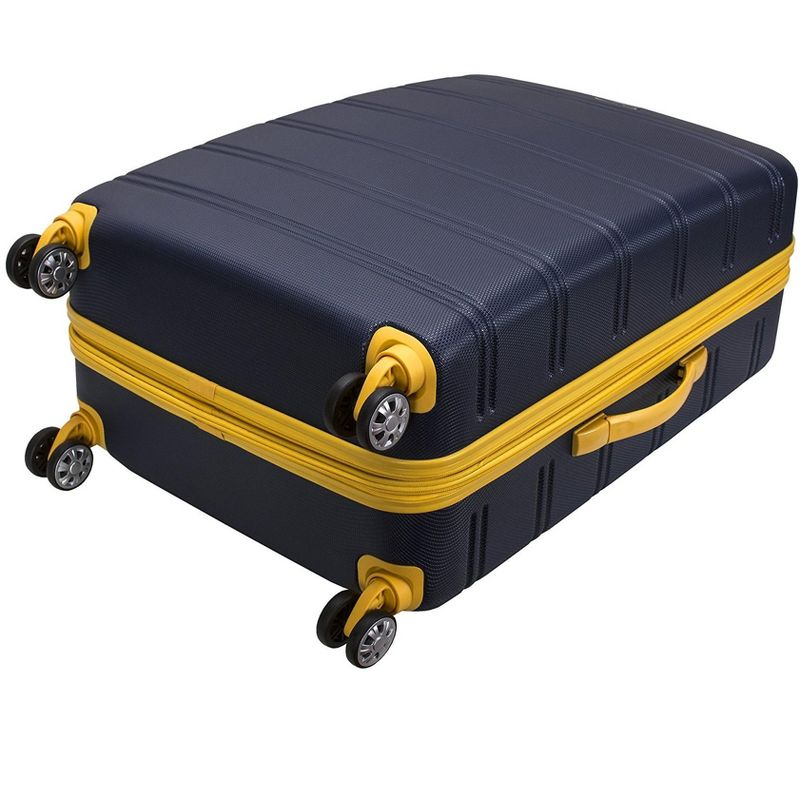 Rockland Melbourne Hardside Expandable Luggage with Spinner Wheels Navy Checked Large 28"