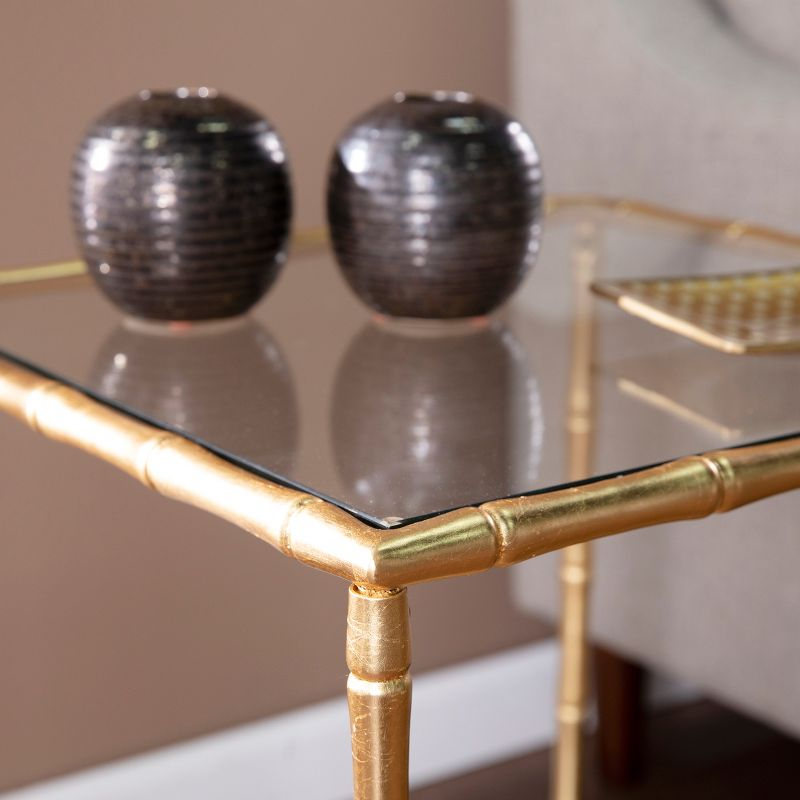 Oversley Glass-Top Accent Table - Gold - SEI