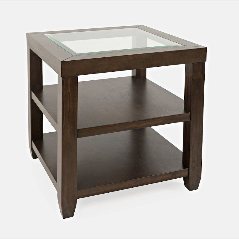 Jofran,Urban Icon Contemporary Glass Inlay End Table with Storage