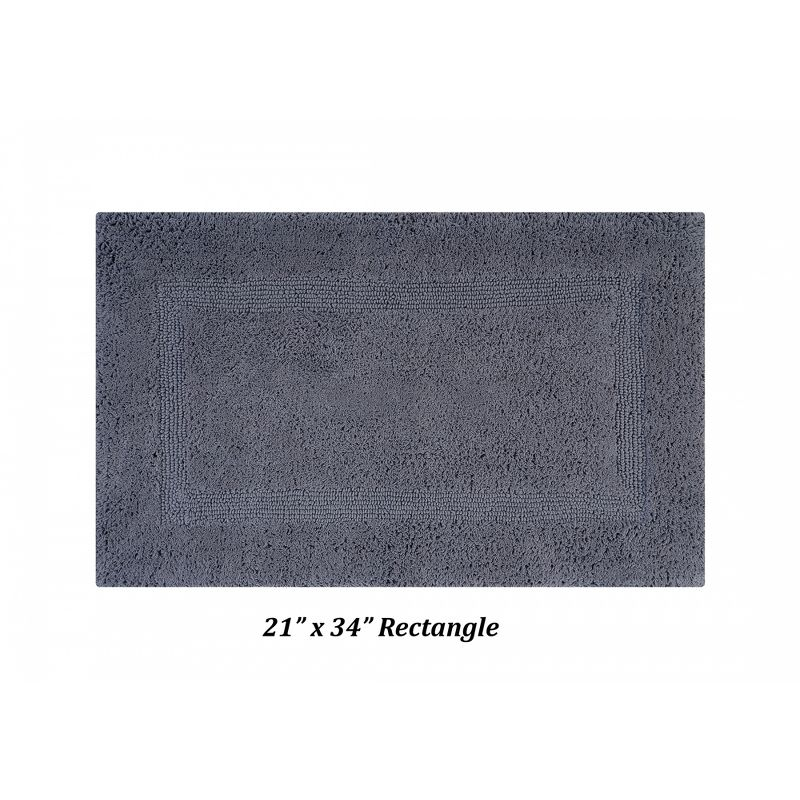 Better Trends Lux 100% Cotton Tufted Solid Reversible Bath Rug Set 3 PC (20" x 20" | 21" x 34" | 20" x 60") - Gray