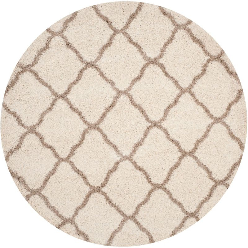 Hudson Shag SGH283 Power Loomed Area Rug - Ivory/Beige - 7' round - Safavieh.