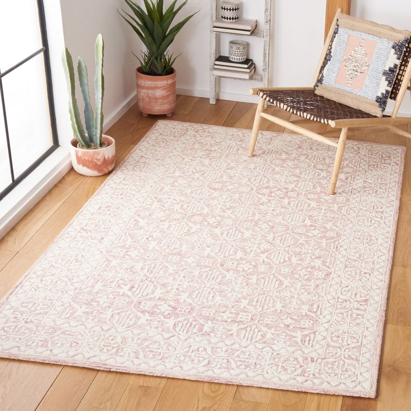 Metro MET903 Hand Tufted Indoor Accent Rug - Dark Pink/Ivory - 3'x5' - Safavieh
