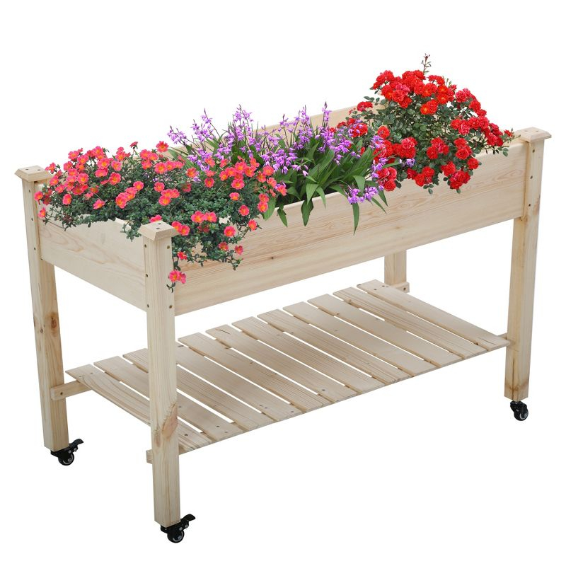 FDW Raised Garden Bed, Wood Planter Box Outdoor and Indoor Planter Box Garden Grow Box Patio Gardening Planter Box for Vegetable Flower,Nature